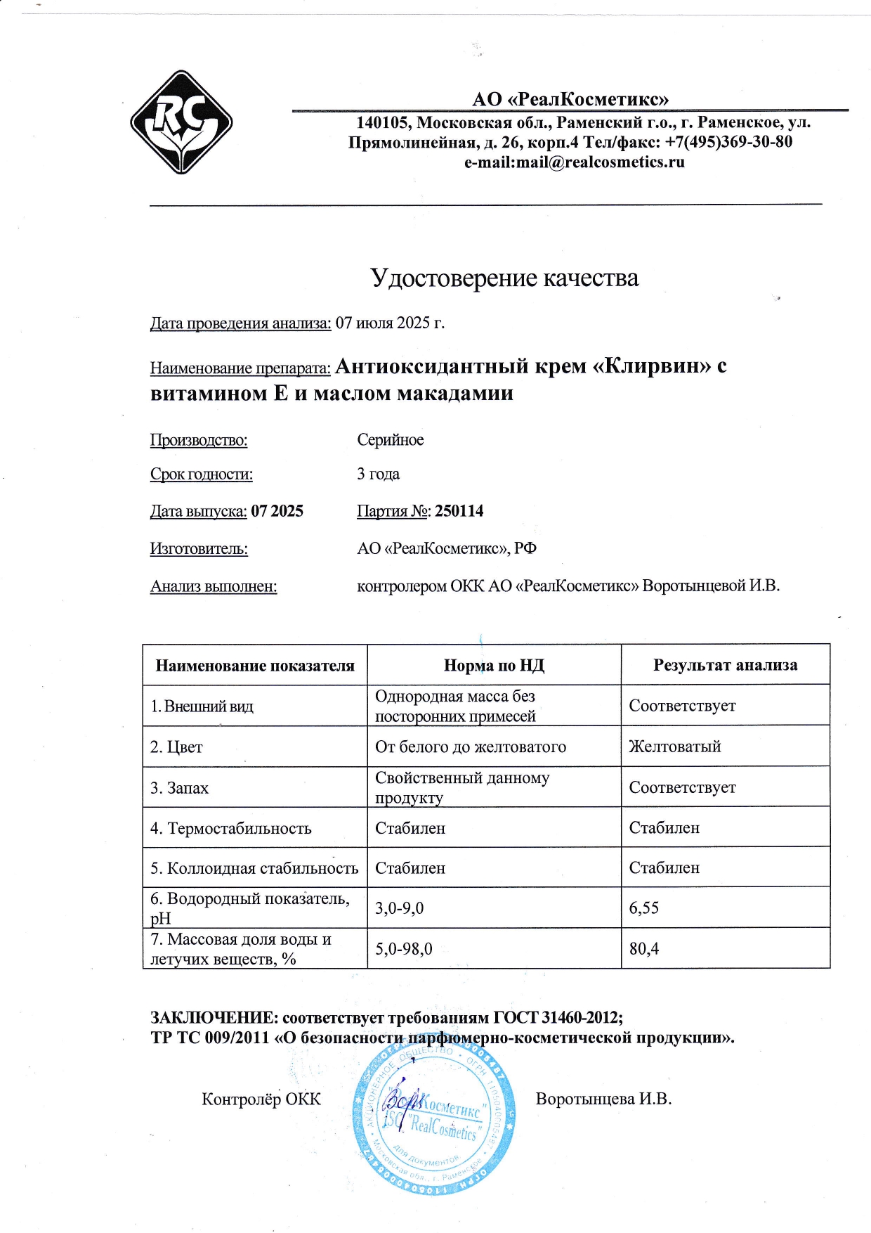 Паспорт №250114